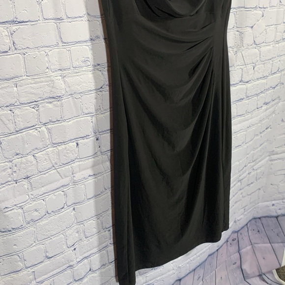 Lauren Ralph Lauren Women's Stretch Jersey Cowlneck Dress in Black 10 Old Money - Picture 3 of 7